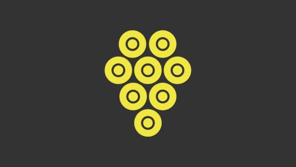 Gele Kaviaar pictogram geïsoleerd op grijze achtergrond. 4K Video motion grafische animatie — Stockvideo