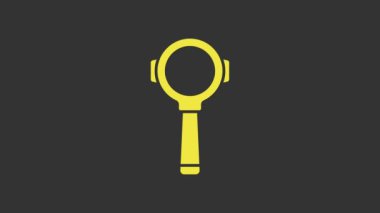 Sarı Kahve filtre tutucu simgesi gri arkaplanda izole edildi. 4K Video hareketli grafik canlandırması