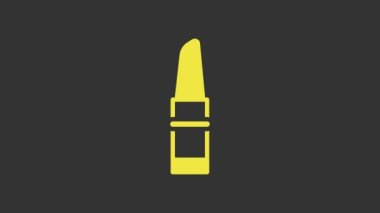 Sarı ruj simgesi gri arkaplanda izole edildi. 4K Video hareketli grafik canlandırması