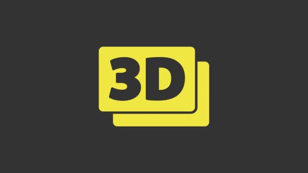 Ícone de palavra 3D amarelo isolado no fundo cinza. Animação gráfica em movimento de vídeo 4K — Vídeo de Stock