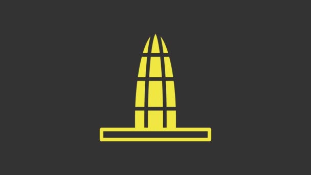 노란 애 그 바르 타워 아이콘은 회색 배경에서 분리되었습니다. 바르셀로나, 스페인. 4K 비디오 모션 그래픽 애니메이션 — 비디오