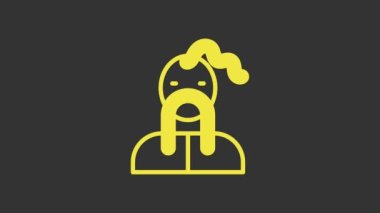 Sarı Ukrayna Kazak simgesi gri arka planda izole edildi. 4K Video hareketli grafik canlandırması