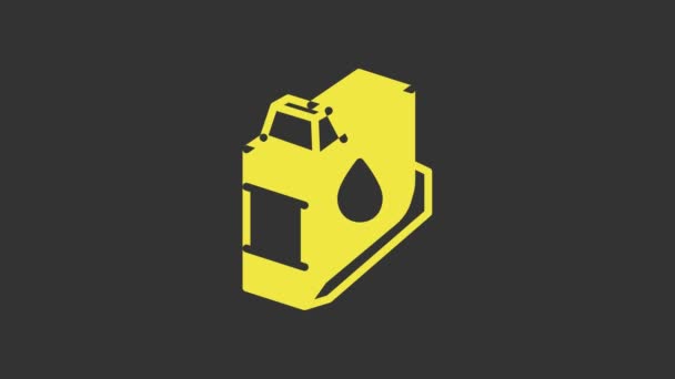 Icône de cartouche d'encre jaune isolée sur fond gris. Animation graphique de mouvement vidéo 4K — Video
