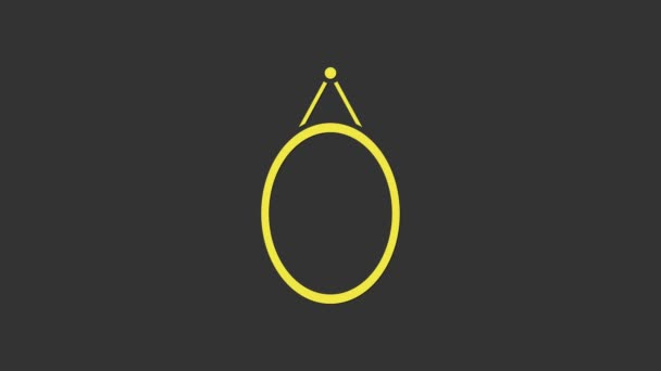 Icona Yellow Mirror isolata su sfondo grigio. Animazione grafica 4K Video motion — Video Stock