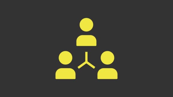 Иконка базы "Желтый проект" выделена на сером фоне. Бизнес-анализ и планирование, консультирование, командная работа, управление проектами. Видеографическая анимация 4K — стоковое видео