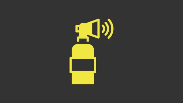 Yellow Air Horn Symbol isoliert auf grauem Hintergrund. Sportfans oder Bürger gegen Regierung und Korruption. 4K Video Motion Grafik Animation — Stockvideo