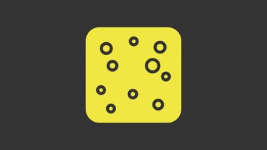 Sarı bira baloncukları simgesi gri arkaplanda izole edildi. 4K Video hareketli grafik canlandırması