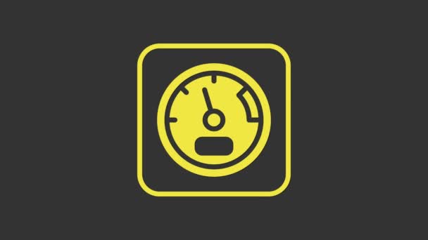 黄色桑拿温度计图标孤立在灰色背景.桑拿浴设备。4K视频运动图形动画 — 图库视频影像
