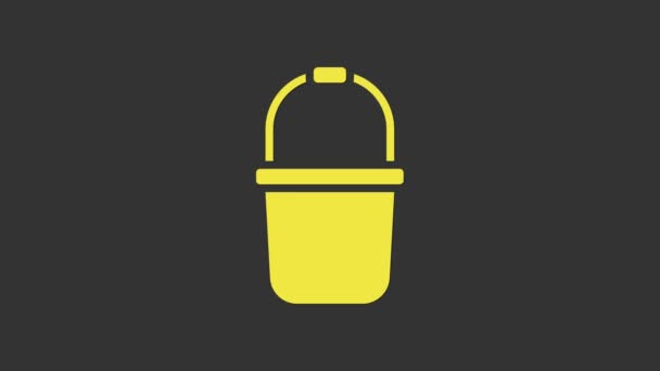 Icono de cubo de sauna amarilla aislado sobre fondo gris. Animación gráfica de vídeo 4K — Vídeo de stock