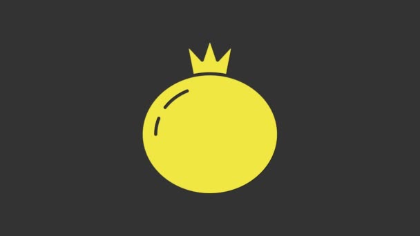 Gele Tomaat pictogram geïsoleerd op grijze achtergrond. 4K Video motion grafische animatie — Stockvideo