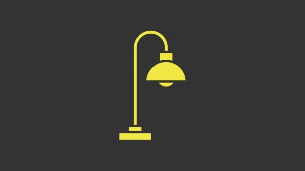 Icona lampada da terra gialla isolata su sfondo grigio. Animazione grafica 4K Video motion — Video Stock