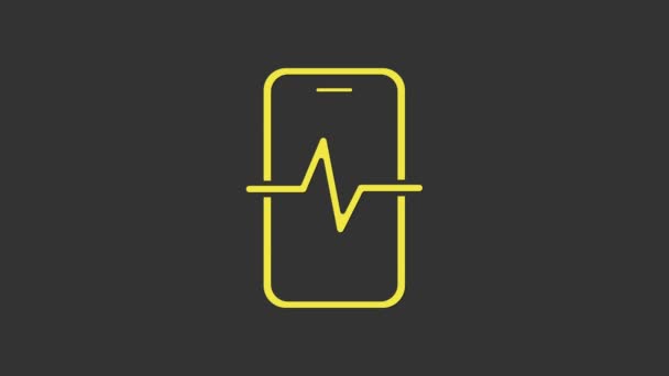 Ікона обслуговування Жовтого Телефону ізольована на сірому фоні. Пристосування, обслуговування, встановлення, технічне обслуговування, ремонт, ремонт. 4K Відеографічна анімація — стокове відео