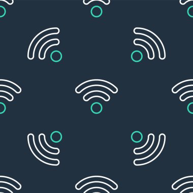 Wi-Fi kablosuz internet ağı sembolü simgesi siyah arkaplanda izole edilmiş. Vektör