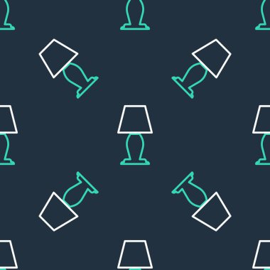 Çizgi masa lambası simgesi siyah arkaplanda izole edilmiş. Vektör