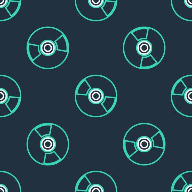 Satır CD veya DVD disk simgesi siyah arkaplanda izole edilmiş. Küçük disk işareti. Vektör