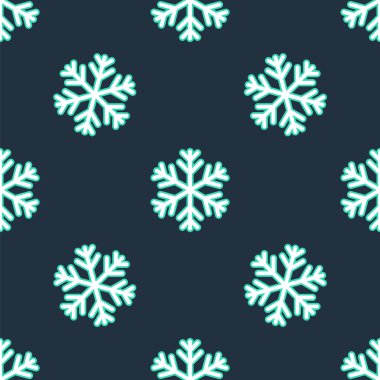 Çizgi Kar Tanesi simgesi siyah arkaplanda izole edilmiş. Vektör