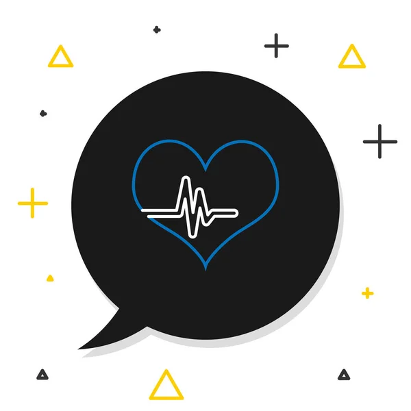 Γραμμή Καρδιακό Ρυθμό Εικονίδιο Απομονώνονται Λευκό Φόντο Σημάδι Καρδιάς Εικονίδιο — Διανυσματικό Αρχείο