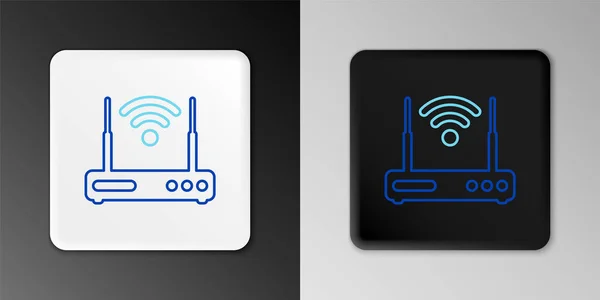 Ikona Symbolu Čárového Směrovače Signálu Izolovaná Šedém Pozadí Bezdrátový Router — Stockový vektor