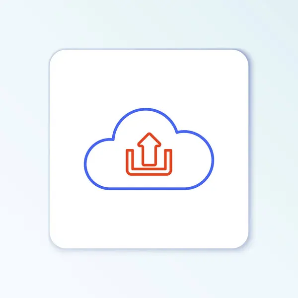 Ligne Cloud Icône Téléchargement Isolé Sur Fond Blanc Concept Contour — Image vectorielle