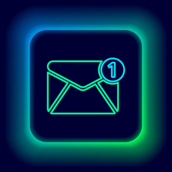 Glowing Neon Line Envelope Icon Isolated Black Background Received Message — Stock Vector