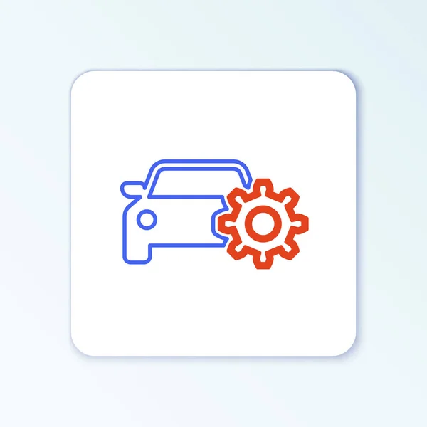 Line Car Service Pictogram Geïsoleerd Witte Achtergrond Auto Monteur Service — Stockvector