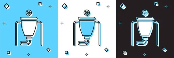 Définir Icône Processus Brassage Bière Isolée Sur Fond Bleu Blanc — Image vectorielle