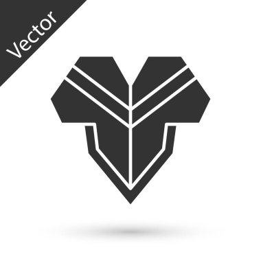 Gri, geleneksel Meksika pançosu giysi ikonu beyaz arka planda izole edilmiş. Vektör