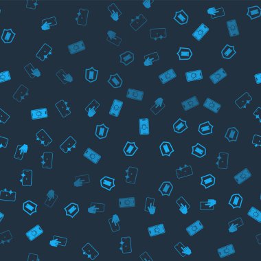 Telefon tamir servisini, cep telefonunu kalkanlı, mobil sistemi olan ve cam ekran koruyucusunu sorunsuz bir şekilde ayarla. Vektör