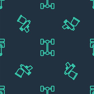 Chassis arabasını, boya tabancasını ve motor pistonunu kusursuz desene ayarlayın. Vektör