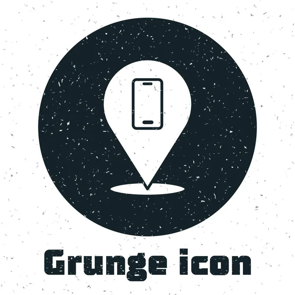 Grunge Phone Reparatur Service Symbol Isoliert Auf Weißem Hintergrund Anpassung — Stockvektor