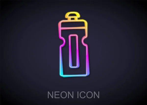 Žhnoucí Neon Line Fitness Shaker Ikona Izolované Černém Pozadí Sportovní — Stockový vektor