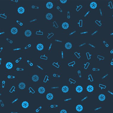 Teçhizat, araba aynası, şok emici ve zamanlama kemeri setini kusursuz desene ayarlayın. Vektör