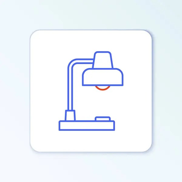 Linjebordslampa Ikon Isolerad Vit Bakgrund Skrivbordslampa Färgstarkt Skisskoncept Vektor — Stock vektor