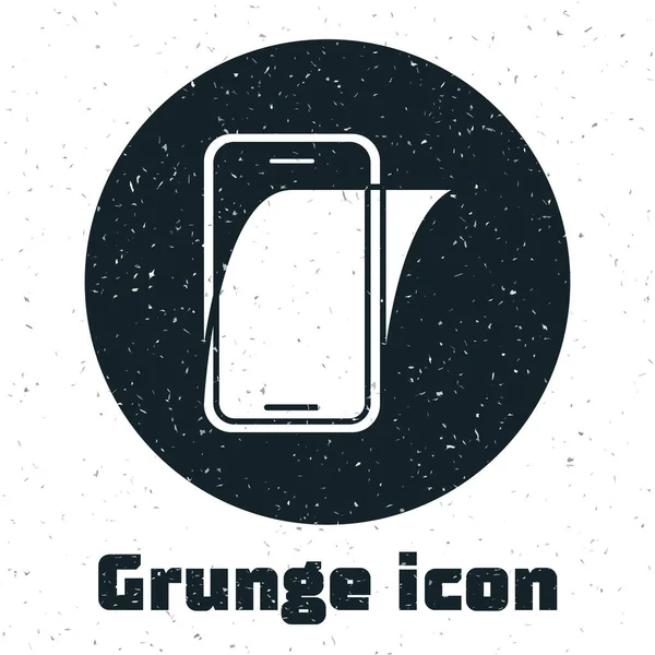 Chrániče Obrazovky Grunge Glass Pro Ikonu Smartphone Izolované Bílém Pozadí — Stockový vektor