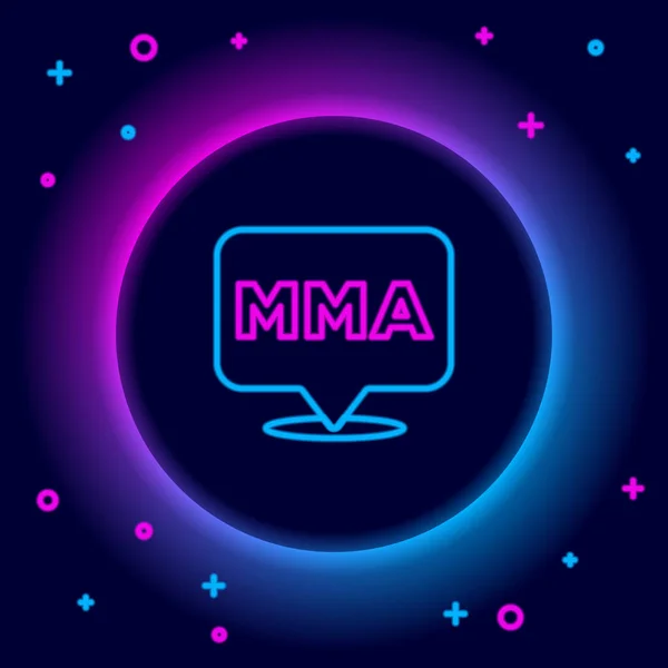 Glowing neon line Fight club MMA icon isolated on black background. Mixed martial arts. Colorful outline concept. Vector