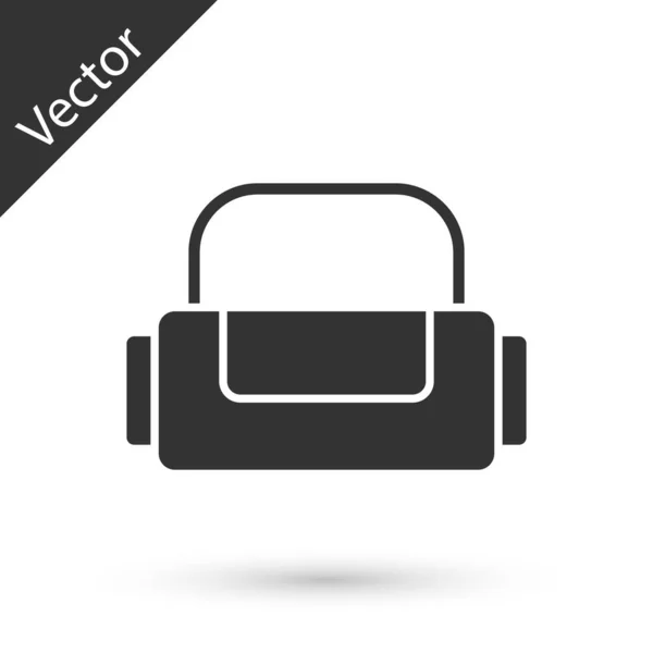 Icono Bolsa Sport Gris Aislado Sobre Fondo Blanco Vector — Vector de stock