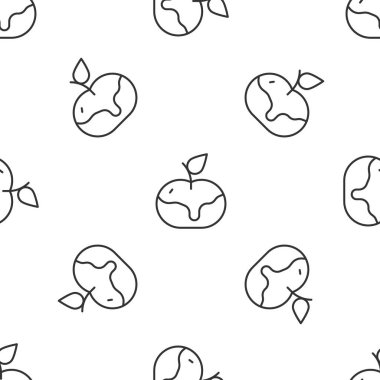 Gri çizgi Apple 'ın karamel ikonunda beyaz arka planda izole edilmiş pürüzsüz desen. Vektör