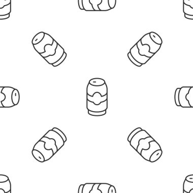 Gri çizgi birası beyaz arka planda izole edilmiş kusursuz desen oluşturabilir. Vektör