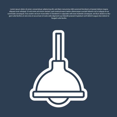 Mavi çizgi lambası asılı ikon mavi arka planda izole. Tavan lambası ampulü. Vektör