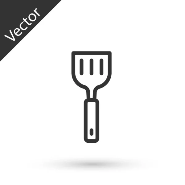 Linha Cinza Ícone Spatula Isolado Fundo Branco Ícone Espátula Cozinha — Vetor de Stock