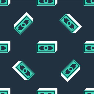 Line Stacks kağıt para ikonu siyah arka planda izole edilmiş kusursuz desen. Para desteleri. Para birimi. Vektör