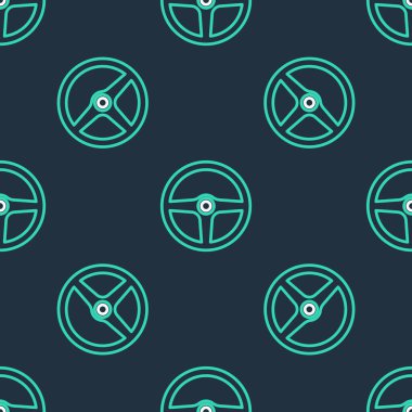 Çizgili direksiyon simgesi siyah arkaplanda izole edilmiş. Araba tekeri ikonu. Vektör