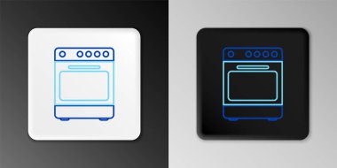 Fırın simgesi gri arkaplanda izole edildi. Fırın tabelası. Renkli taslak konsepti. Vektör