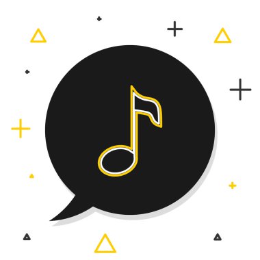 Satır müziği, ton simgesi beyaz arkaplanda izole edildi. Renkli taslak konsepti. Vektör