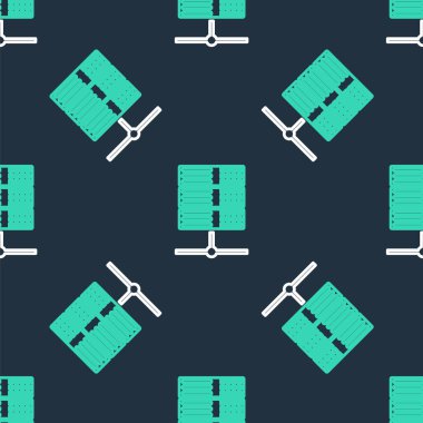 Satır Sunucusu, Data, Web Sunucusu simgesi izole edilmiş siyah arkaplan üzerindeki kusursuz desen. Vektör