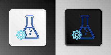 Biyomühendislik çizgisi simgesi gri arkaplanda izole edildi. Genetik elementi ve biyomühendislik ikonu. Biyoloji, molekül, kimyasal ikon. Renkli taslak konsepti. Vektör