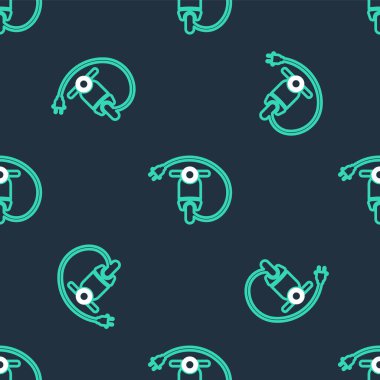 Line Electric scooter simgesi siyah arkaplanda izole edilmiş. Vektör