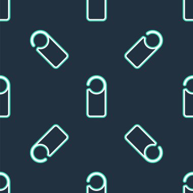 Çizgi Lütfen siyah arkaplandaki izole edilmiş simgeyi bozmayın. Otel Kapısı Askısı Etiketleri. Vektör