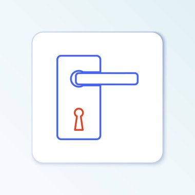 Satır Kapısı simgesi beyaz arkaplanda izole edildi. Kapı kilidi işareti. Renkli taslak konsepti. Vektör