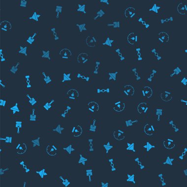 Huni ve yağ damlasını, hız göstergesini, Chassis arabasını ve motor pistonunu kusursuz desene ayarlayın. Vektör